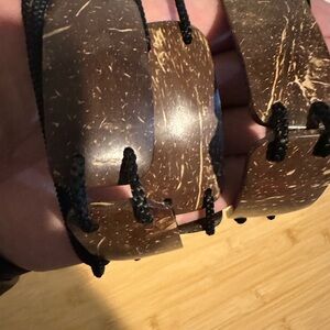 Brown Coconut Shell Belt - maker unknown